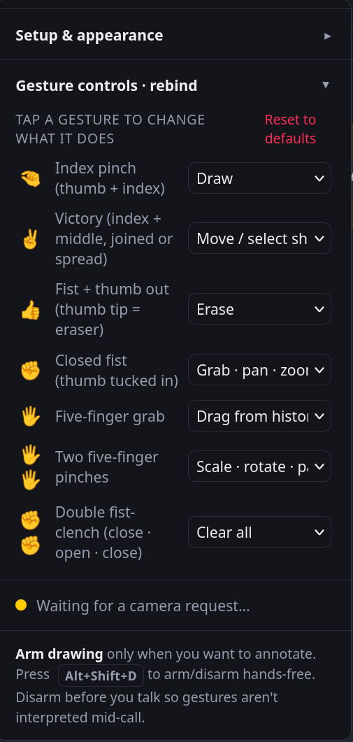 Rebindable gesture controls